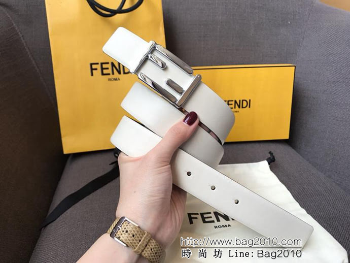 FENDI芬迪 實物拍攝 最新爆款 柔軟小牛皮皮帶 雙F標誌 BAGUETTE系列 時尚百搭款女款皮帶  xfp1298